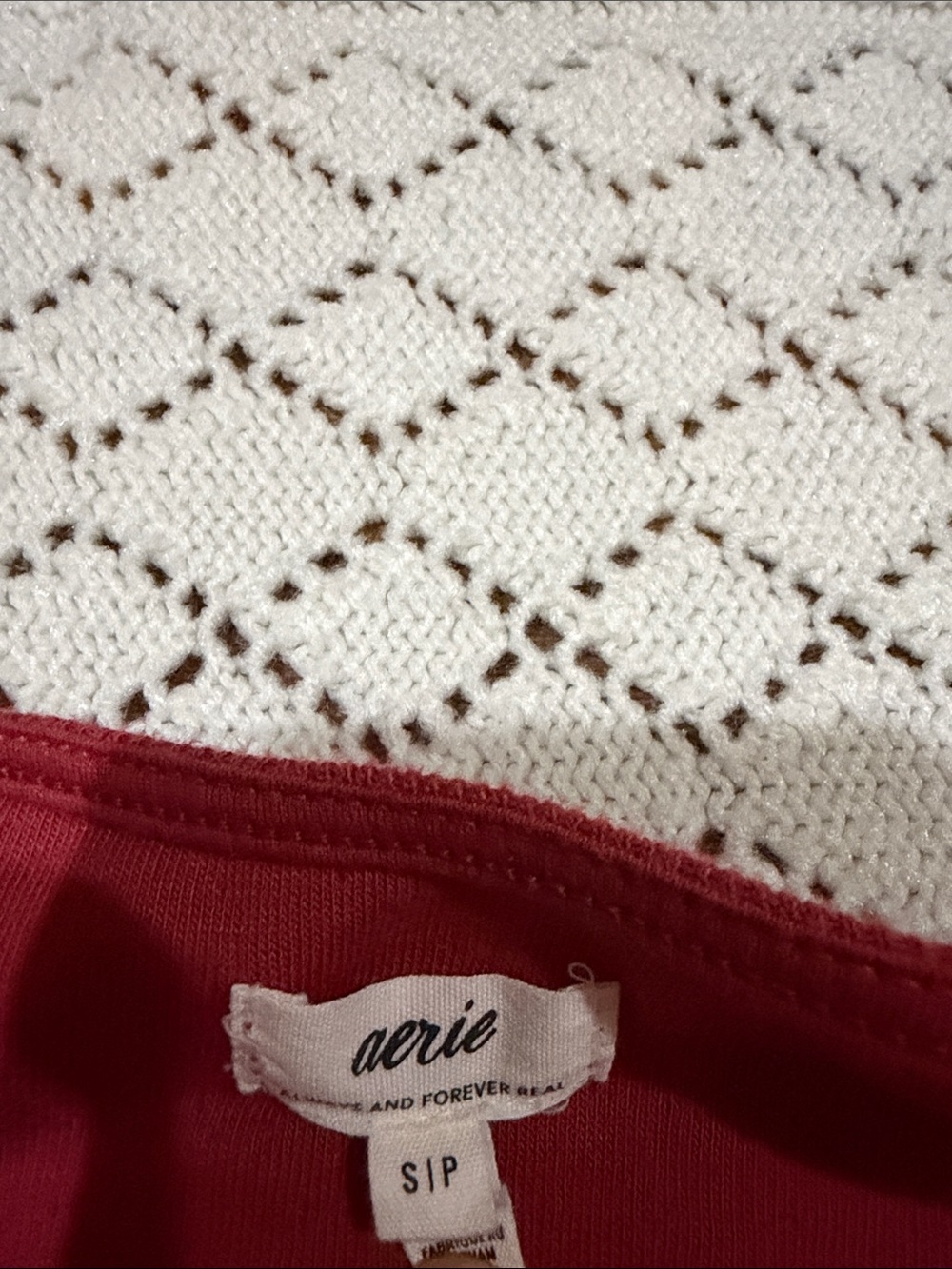aerie Rust Red Tie-Front Crop Top - Picture 2 of 3